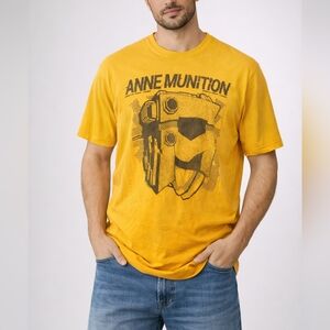 🔥 Anne Munition Graphic T-Shirt – Gold / Mustard – Streetwear Style – Size XL